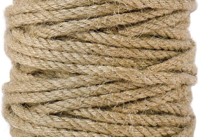 Tenn Well 5mm jute rope, 100 feet, thick and durable for crafting, gardening, and home decor.