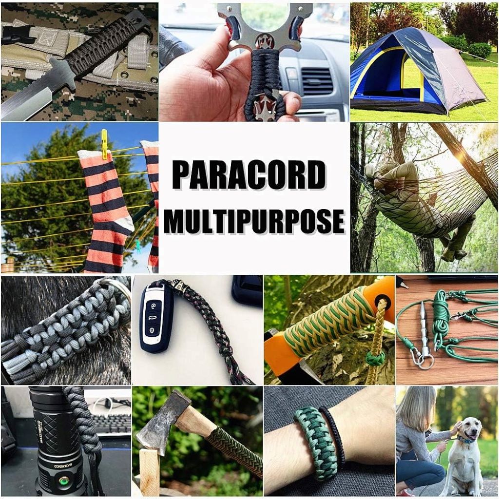 Durable 100ft parachute cord for camping, DIY, and survival gear