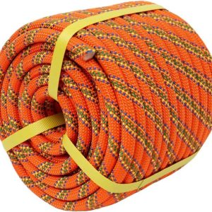 YUZENET 3/8 inch orange arborist rope for tree work and camping, high-strength braided polyester.
