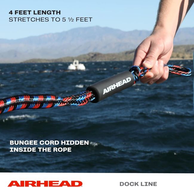 Durable Airhead AHDL-4 rope securing a boat at the dock