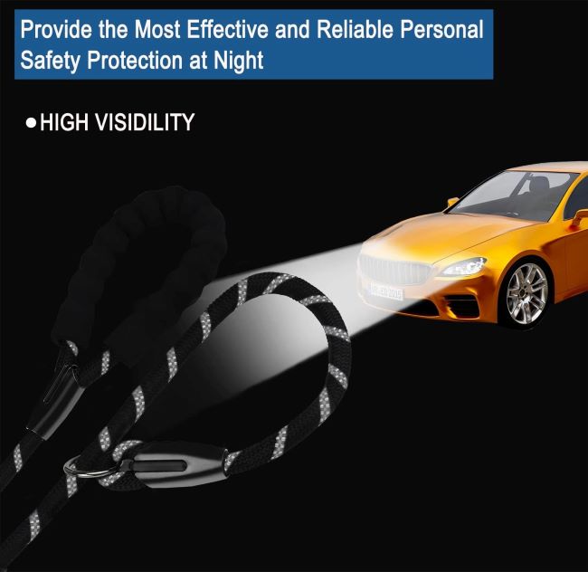 Reflective BOOEUDI slip leash, 6 feet long, strong rope design for all dog sizes