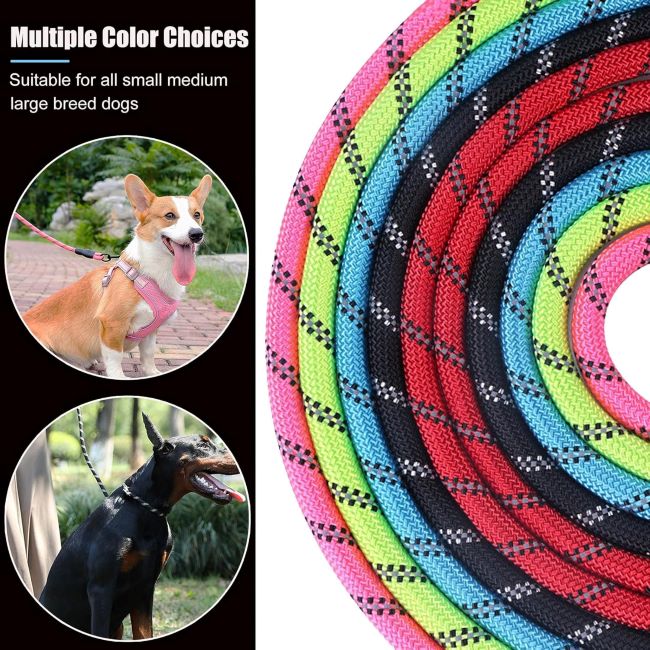 Comfortable and durable reflective dog leash set by BOOMIBOO, 5ft length