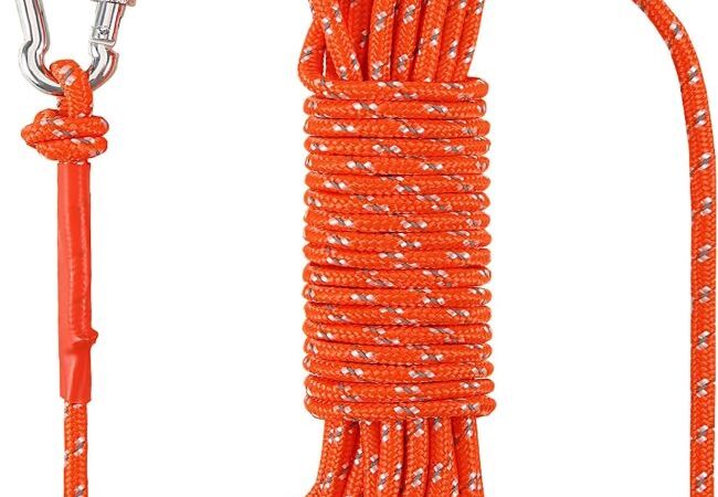 NorthPada 6mm x 32ft orange marine floating rope for boating, fishing, and outdoor rescue