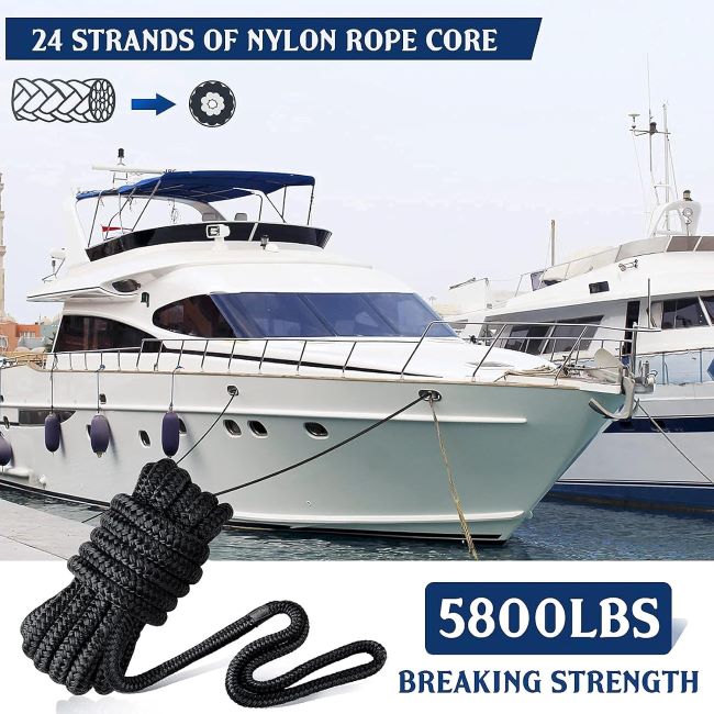 Durable 5800 lbs marine rope dock line by GREENEVER for pontoon and kayak boats