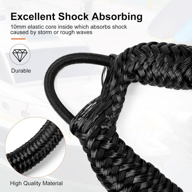 Durable Jranter bungee docking rope for securing watercraft and jet skis
