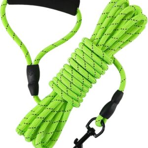 Vivifying 20ft floating dog leash with reflective rope and soft handle for outdoor training.