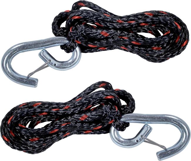 Extreme Max 7-foot PWC dock lines with zinc-plated snap hooks shown as a 2-pack.
