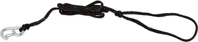 Close-up of Extreme Max PWC dock line featuring durable snap-hook attachment.