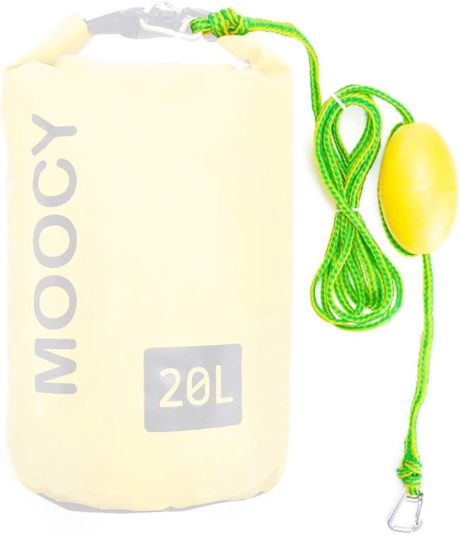 Green MOOCY float rope used with kayak, jet-ski, and PWC accessories.