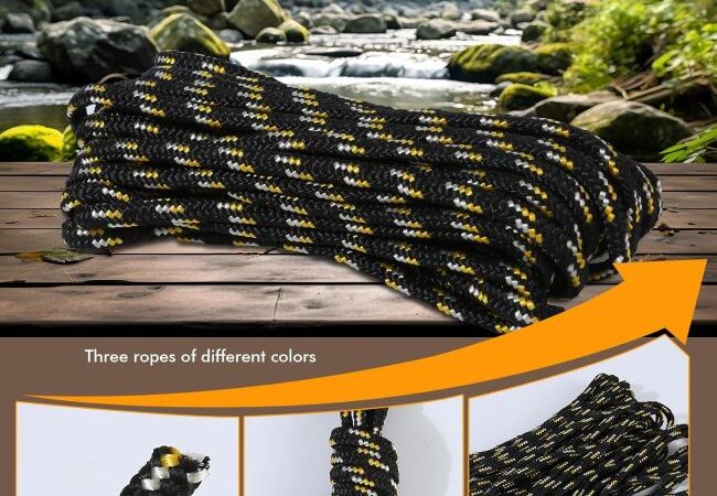 MaxxHaul 50228 1/4 inch x 25 ft diamond braided rope in multicolor, durable and weather-resistant.