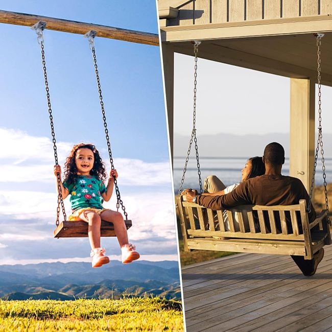 Stainless steel Aisto swing hangers for porch, playground, yoga, and heavy bags