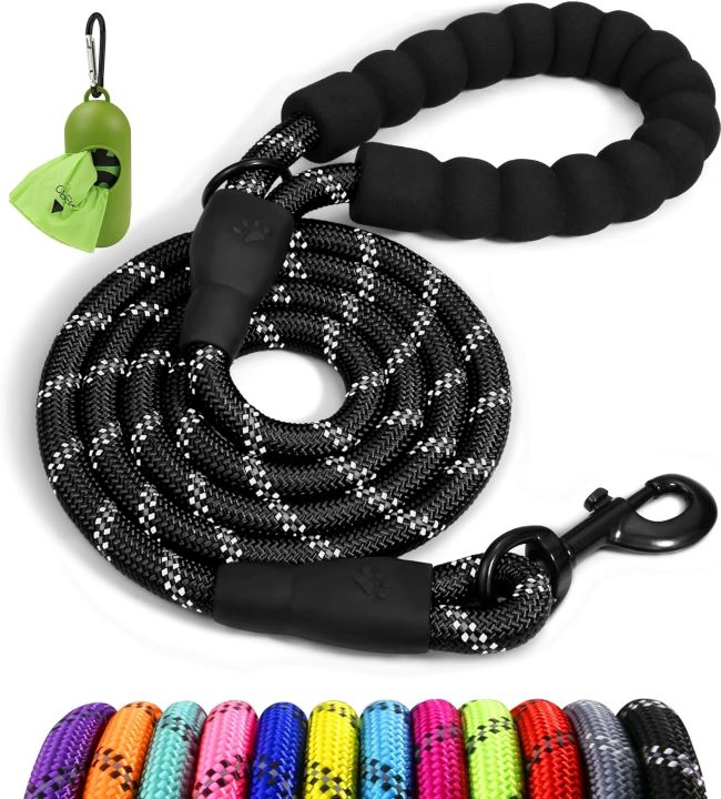 Taglory 6FT Rope Dog Leash – Reflective Heavy-Duty Leash with Padded Handle