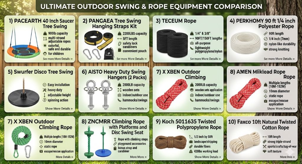 Best affordable outdoor swings and climbing ropes comparison for backyard play and adventure in 2026