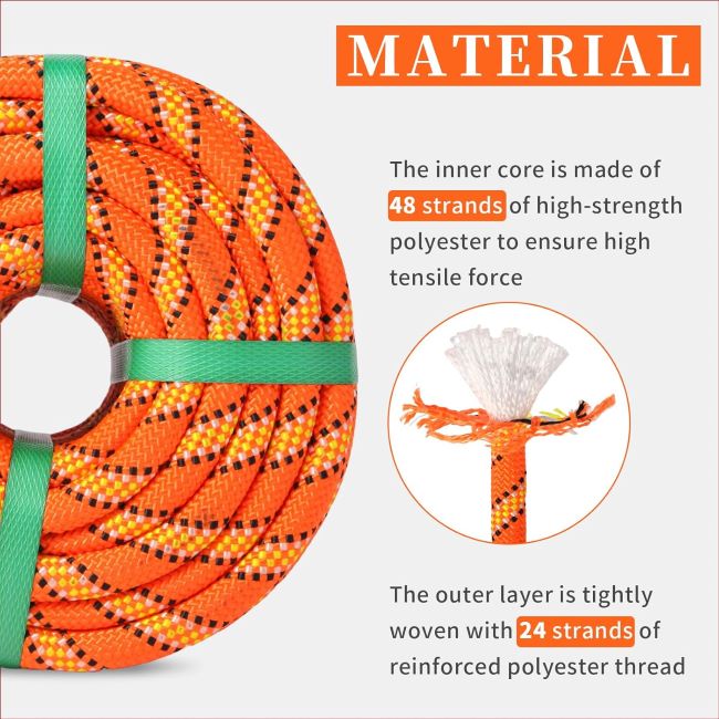 Pyroclastia arborist rope with durable braided design, built for tree removal, rigging, and industrial use