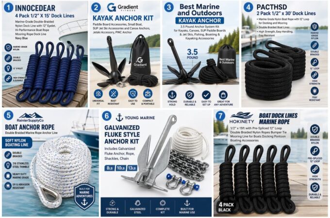 Boat anchor rope in Florida with durable braided construction for reliable holding power in marine water conditions