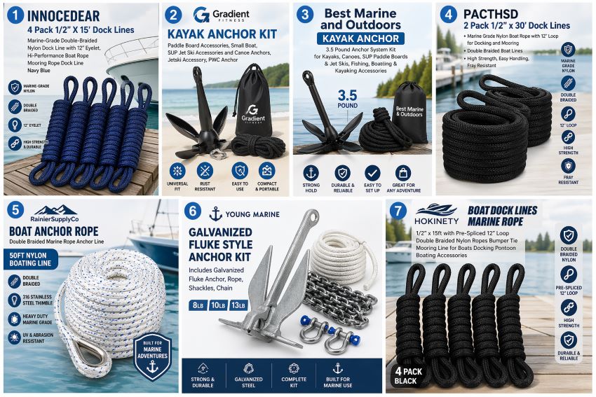 Boat anchor rope in Florida with durable braided construction for reliable holding power in marine water conditions