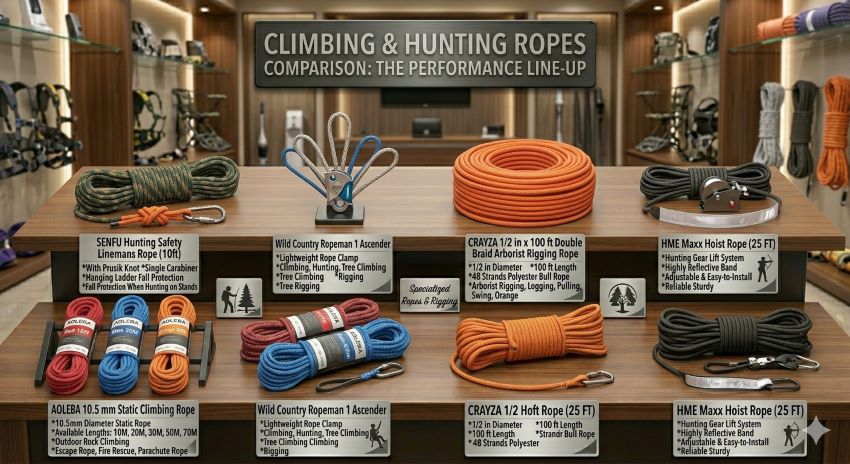 Best affordable climbing and hunting ropes in Pennsylvania (2026), comparing safety features and durability for tree stand and outdoor use