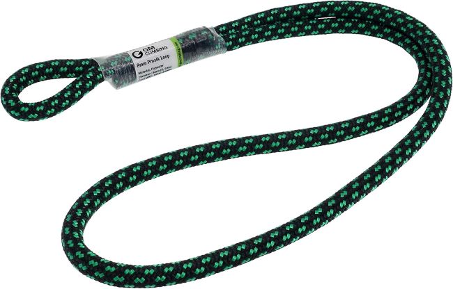 GM CLIMBING prusik loop rope with pre-sewn design, used for climbing safety, anchoring, and rope systems
