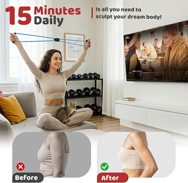 HPYGN figure 8 resistance bands for arm, chest, and full-body strength training, yoga, and home gym workout exercises