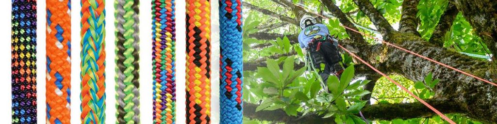 Climber using kernmantle rope secured to rock climbing harness for safety.