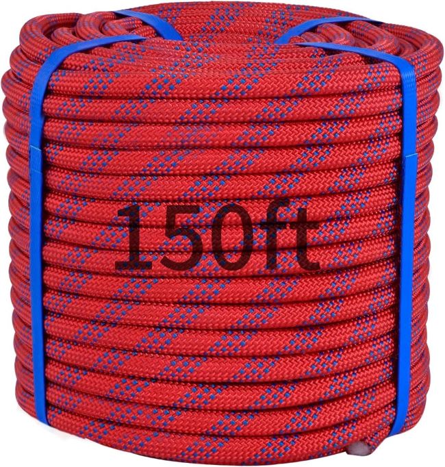 Kynara 150 ft heavy duty climbing rope for tree swings, pulling tasks, and general outdoor or gym applications