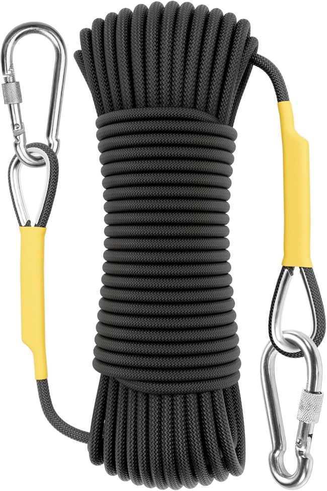 X XBEN static climbing rope available in multiple lengths, durable design for outdoor climbing, escape, and rescue applications