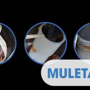 Construction site showing cable installation using strong mule tape rope.