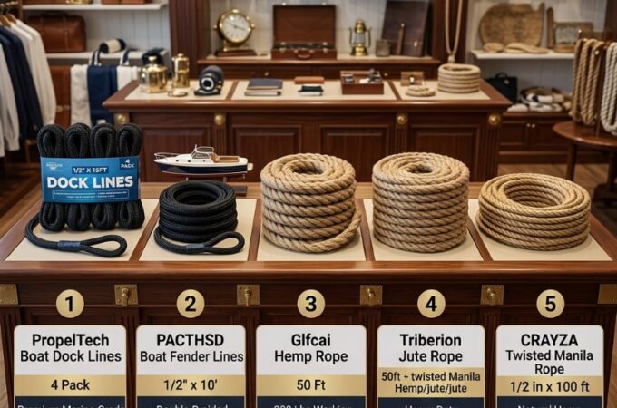 Heavy-duty boat dock line with reinforced loops designed for strong and reliable marine anchoring