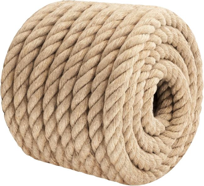 Triberion natural manila hemp rope thick twisted cord for decorative, crafting, and outdoor utility applications