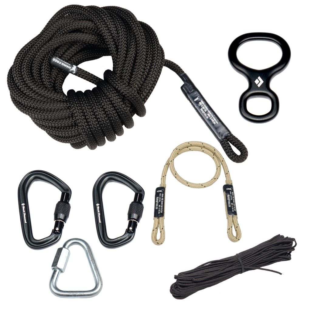 Saddle hunter using a reliable rappel rope for safe tree descent during hunting
