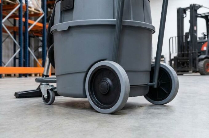 Commercial vacuum cleaner cleaning office carpet