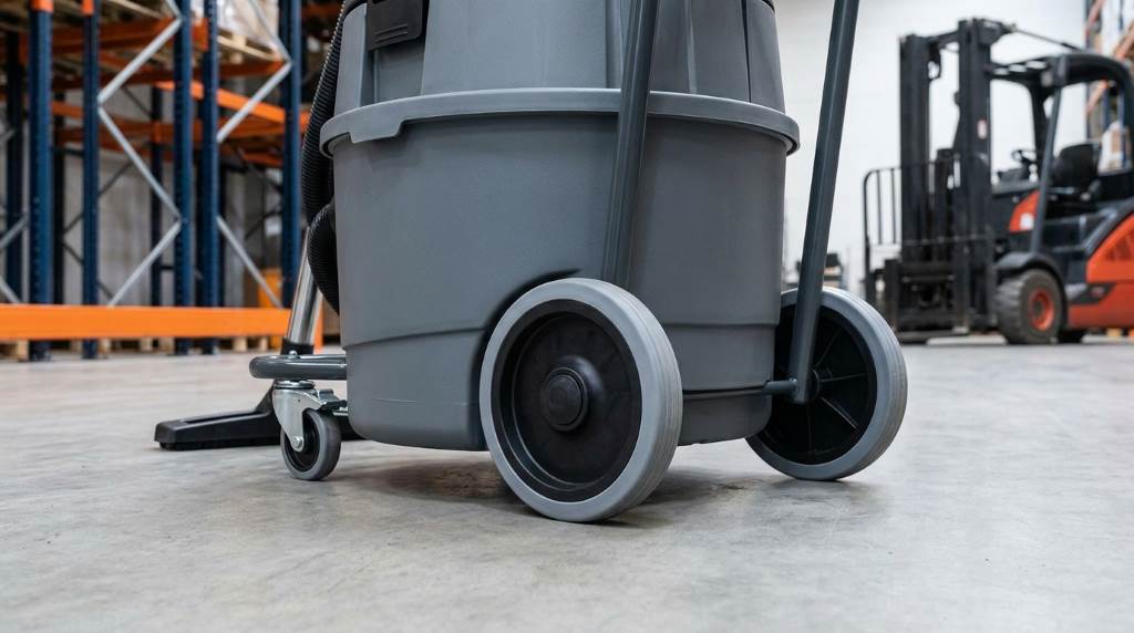 Commercial vacuum cleaner cleaning office carpet