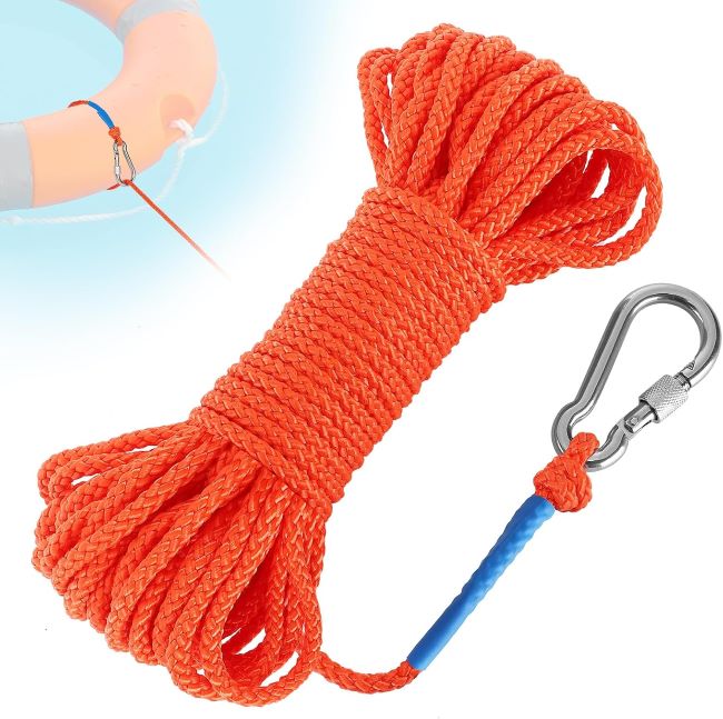 Acostop floating lifesaving rescue rope designed for pools, kayaks, inflatable boats, and water rescue