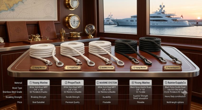 Marine-grade boat anchor rope providing secure anchoring in Florida coastal waters