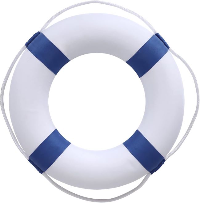 Momotata 20-inch foam life preserver ring for swimming pool, dock, and waterfront safety