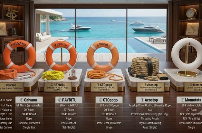 Floating rope attached to a life preserver ring for reliable pool and boat safety in Illinois