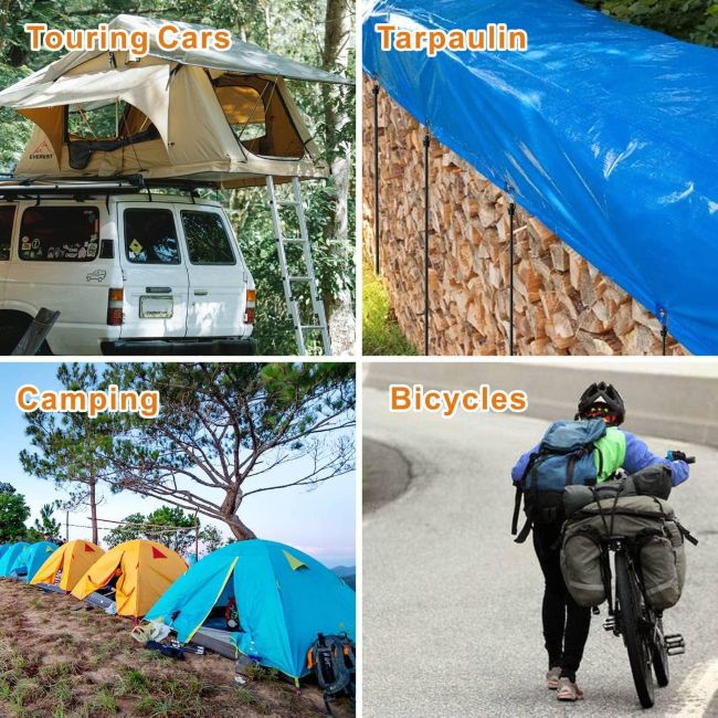 BEXSLE elastic bungee straps with hooks for tying down luggage, camping gear, and cargo