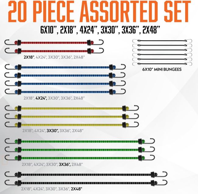vbest elastic bungee cords with metal hooks for luggage, camping, and storage