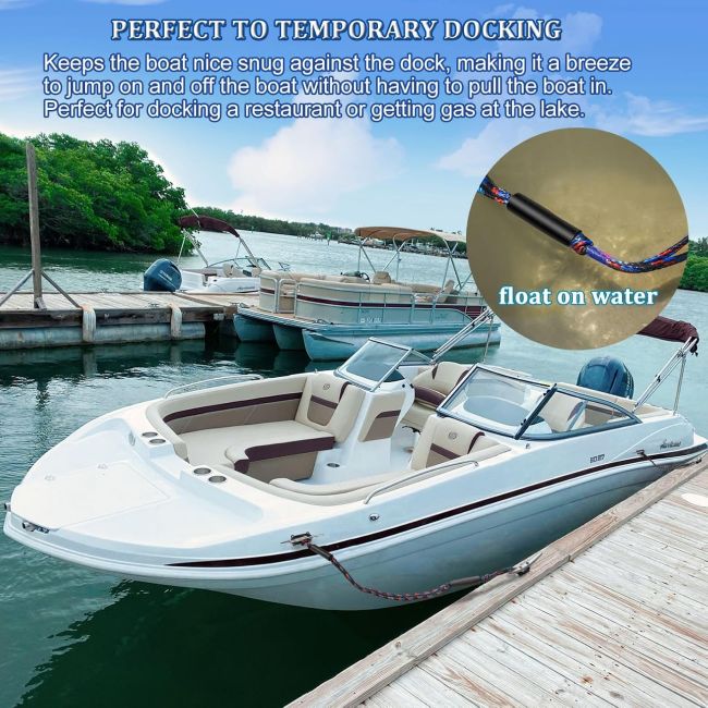 Elastic bungee dock lines with loops for easy boat mooring