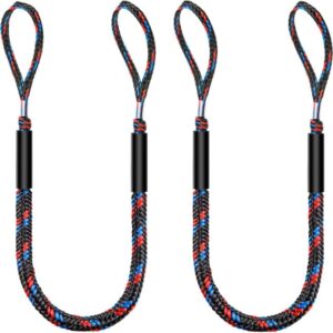 Bungee dock lines for boats with shock-absorbing design