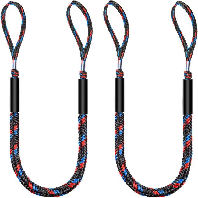 Bungee dock lines for boats with shock-absorbing design