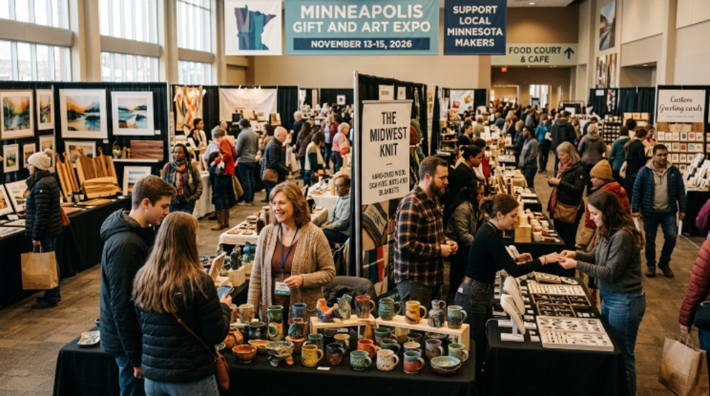 Local artists and makers showcasing handcrafted gifts at the Minneapolis Gift and Art Expo November 2026