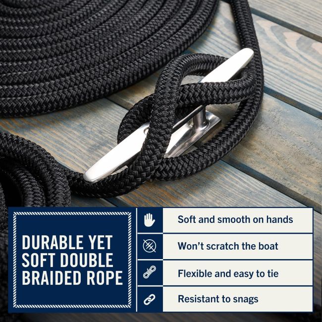 RainierSupplyCo marine rope with eyelet for secure mooring
