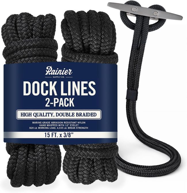 RainierSupplyCo Marine Rope with double-braided nylon construction